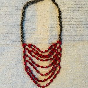NoonDay Latifa Red Paper Bead necklace